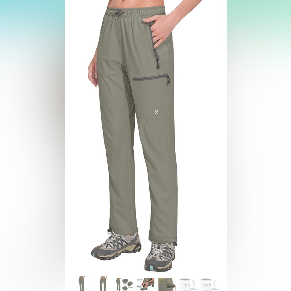 Little Donkey Andy Lightweight, Quick Dry, Hiking, Safari Pants, Sage, XXXL